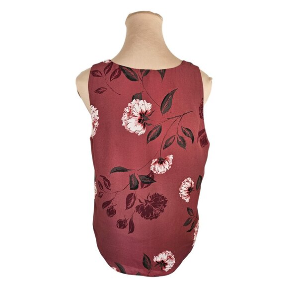 RW&CO NWT Burgundy Mauve Red Floral Blouse Sz M - Picture 4 of 9